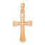 10K Rose Gold Polished Beveled Cross w/ Round Tips Charm