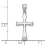 10K White Gold White Gold Polished Beveled Cross w/ Round Tips Charm - view 3