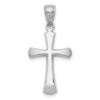 10K White Gold White Gold Polished Beveled Cross w/ Round Tips Charm