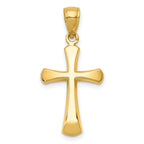 10K None Polished Beveled Cross w/ Round Tips Charm
