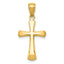 10K None Polished Beveled Cross w/ Round Tips Charm