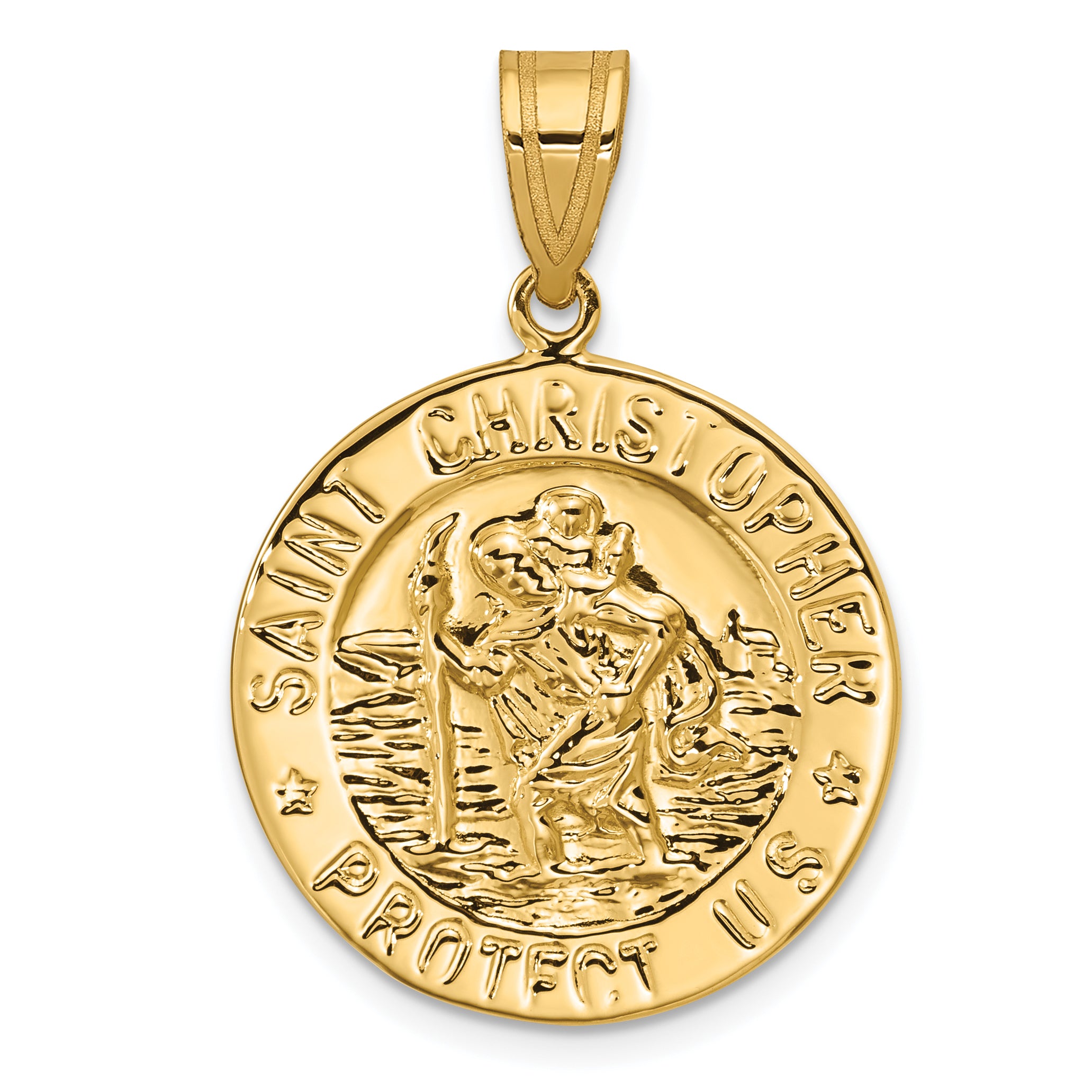 10K Polished Saint Christopher Coin Charm Main image