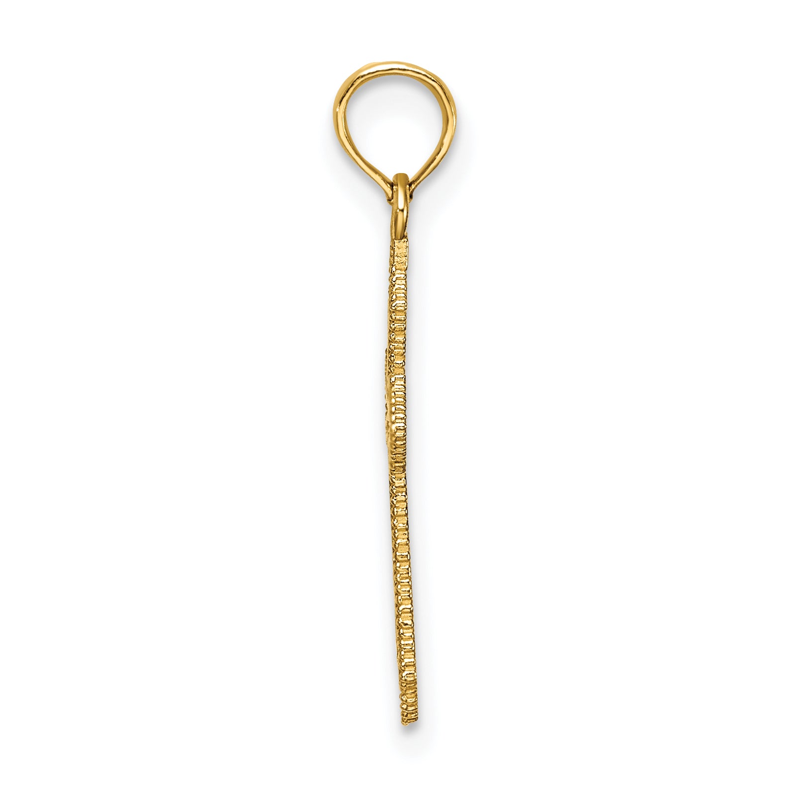 10K D/C w/ Beaded Edge Cross Charm Secondary image