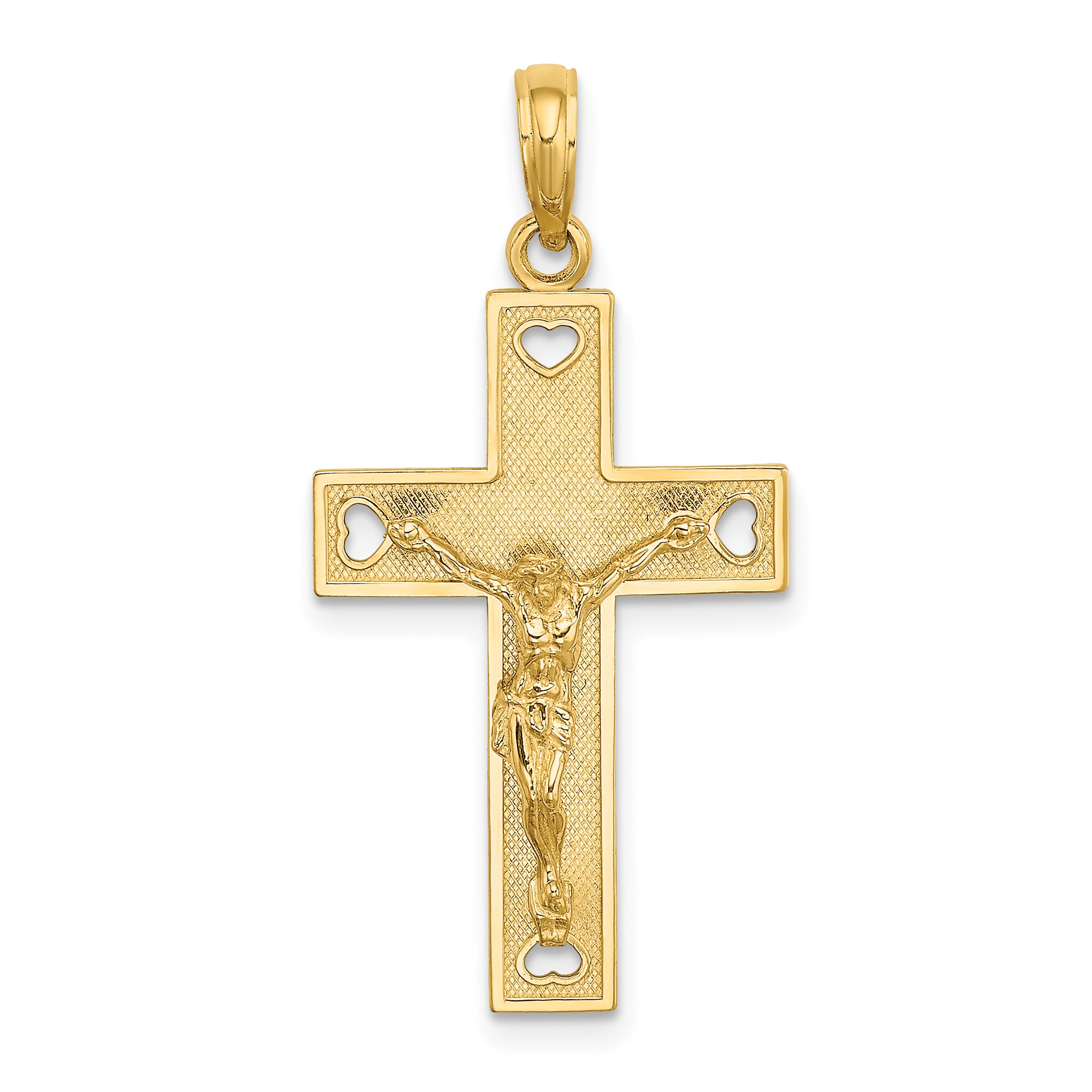 10K Cut-Out Heart I LOVE JESUS Crucifix Charm Main image