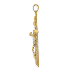 10K Textured Crucifix Charm