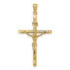 10K Textured Crucifix Charm