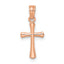 10K Rose Gold Polished Beveled Cross w/ Round tips Charm