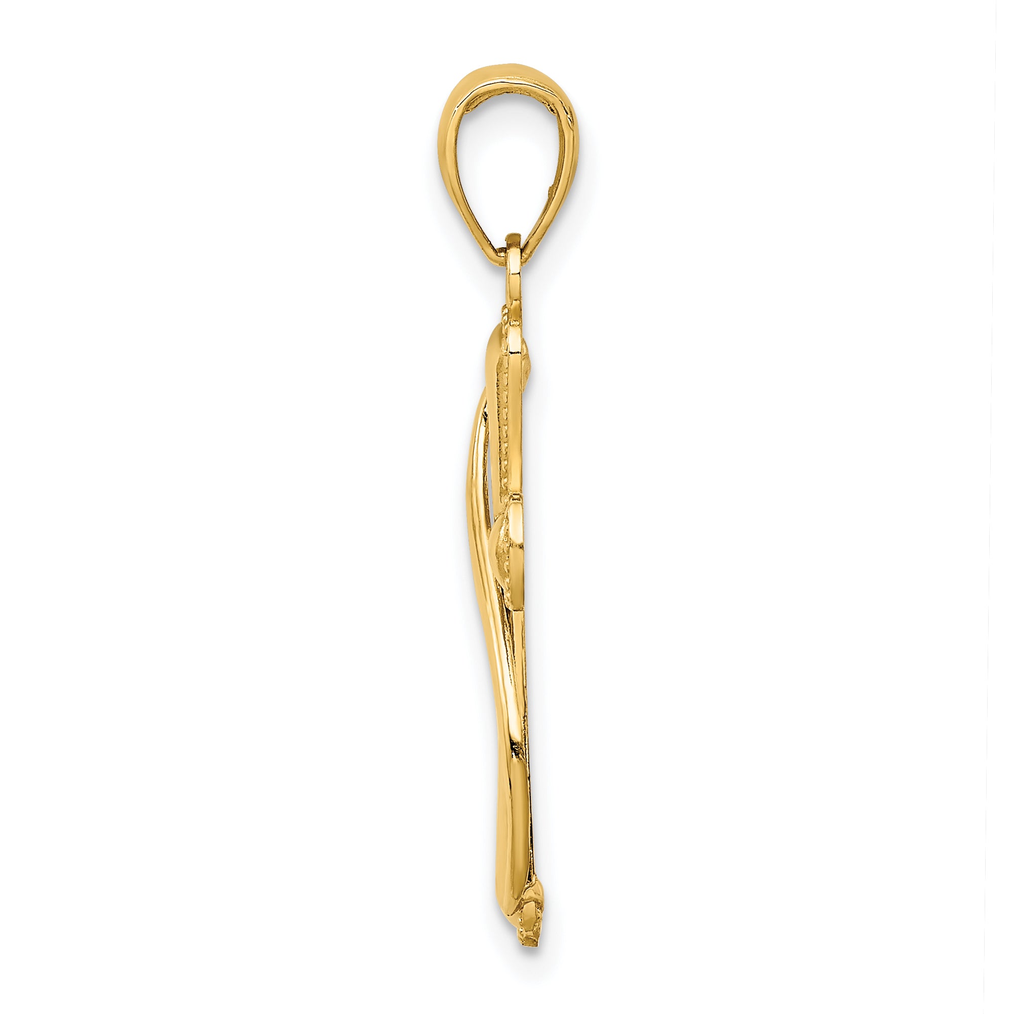 10K Cross With Drape Charm Secondary image