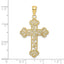 10K None Textured  Beaded Edge Cross Charm - view 3