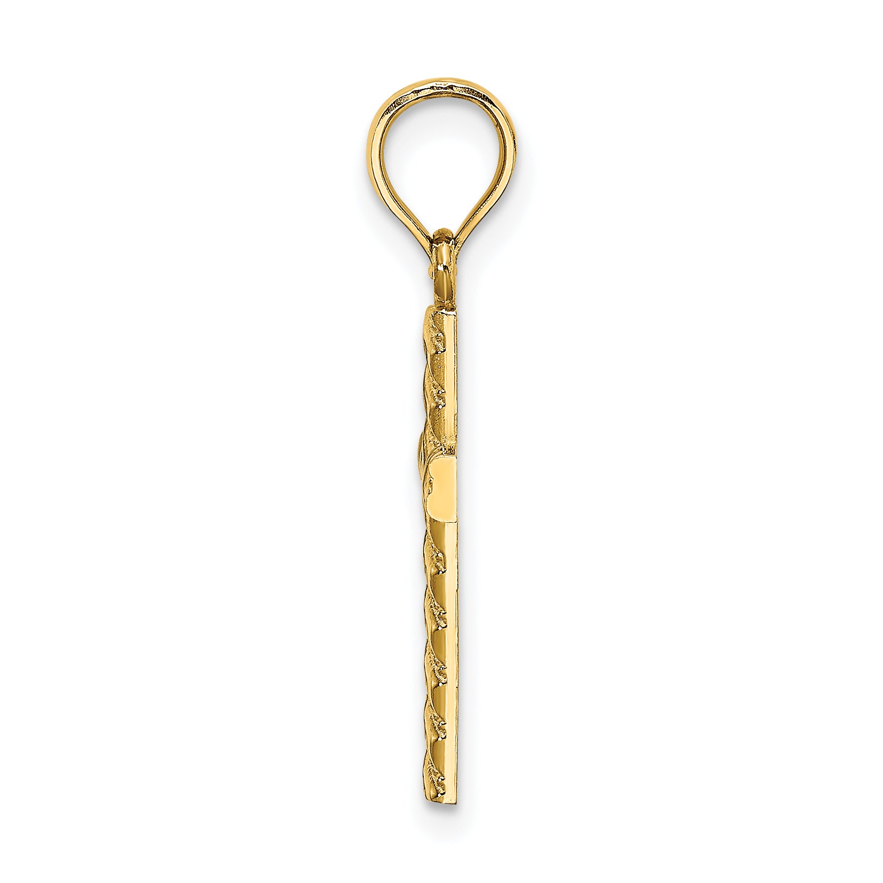 10K Beaded and Polished Cross Charm Secondary image