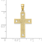 10K  I LOVE JESUS  Cross w/ Hearts Charm