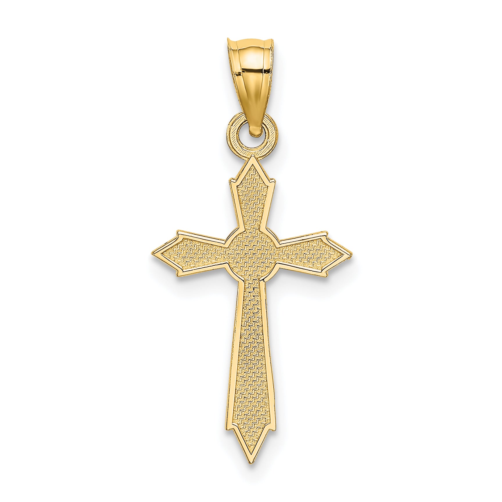 10K w/ Engraved Edges Cross Charm