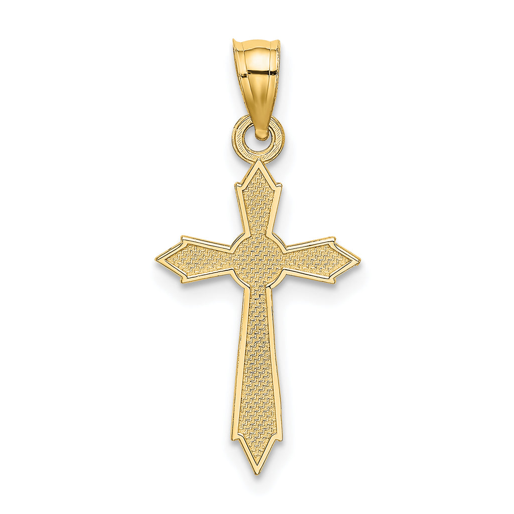 10K w/ Engraved Edges Cross Charm
