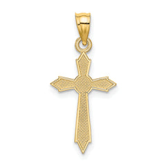 10K w/ Engraved Edges Cross Charm