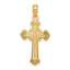 10K Textured Leaves On Edges Cross Charm