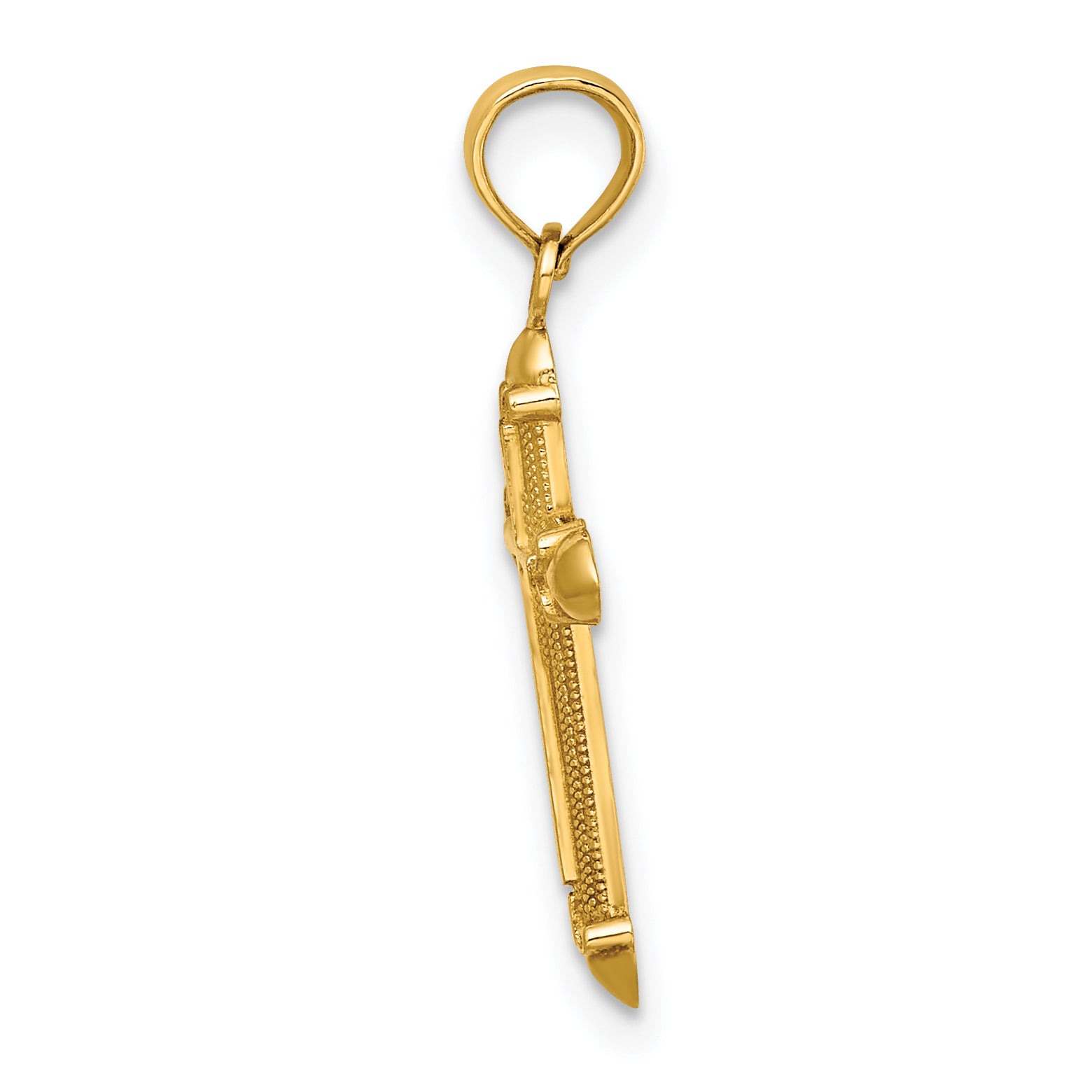 10K Polished w/ Scroll Design Cross Charm