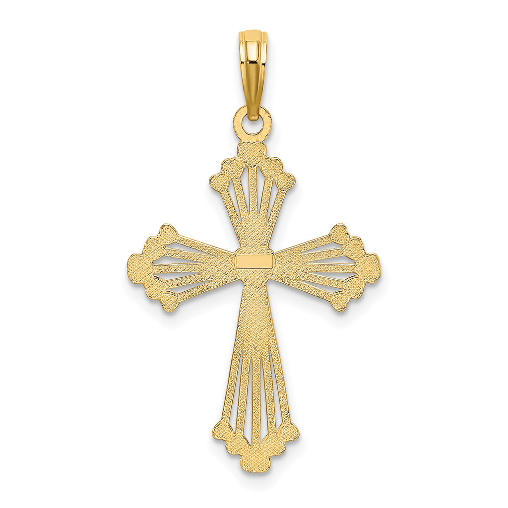 10K Cross w/ Heart Center Charm