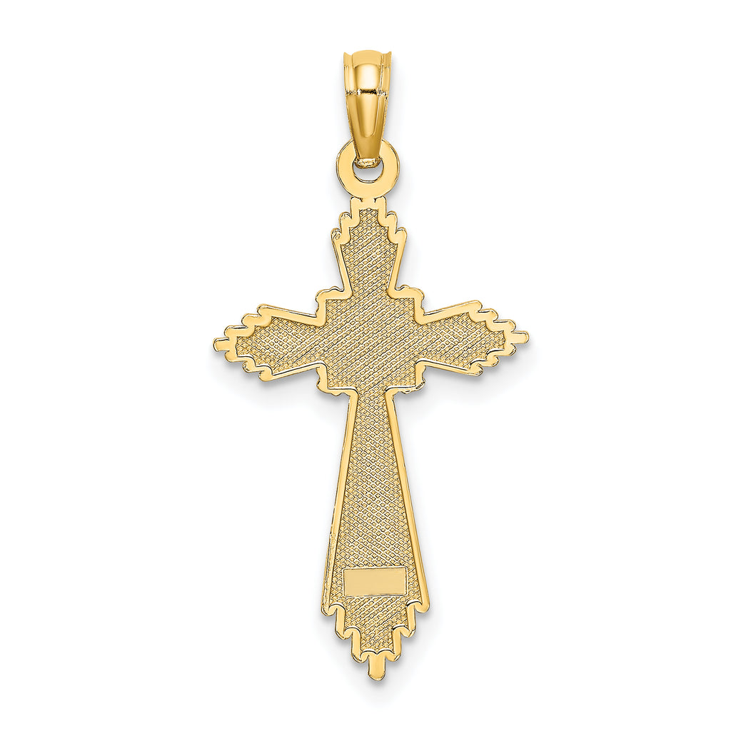 10K w/ Pointed Ends Fancy Cross Charm