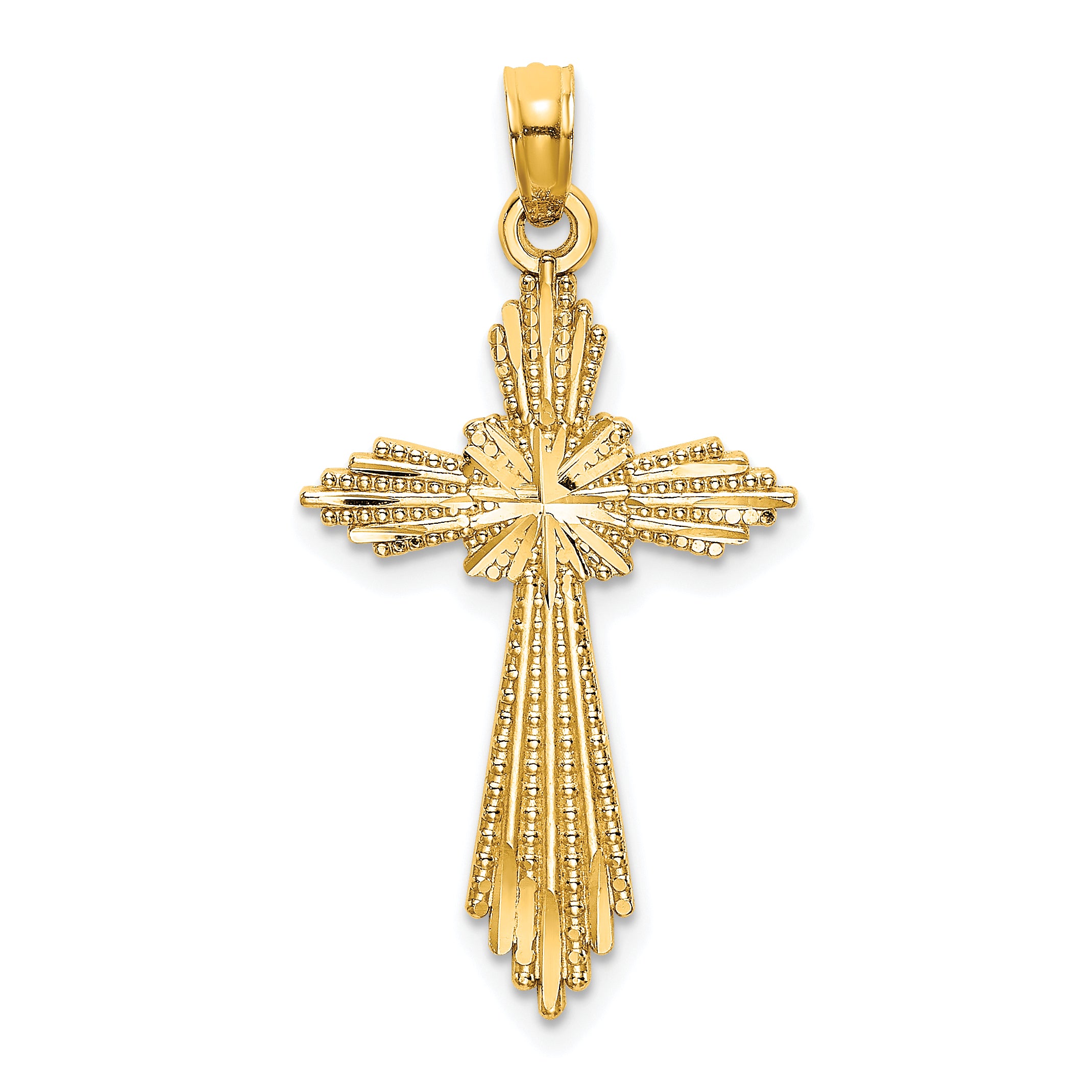 10K Fancy D/C Cross Charm