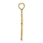 10K D/C Striped Cross Charm