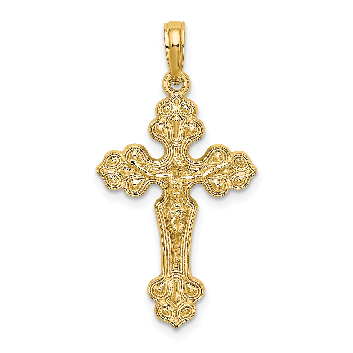 10K Crucifix W/ Fancy Tips Charm