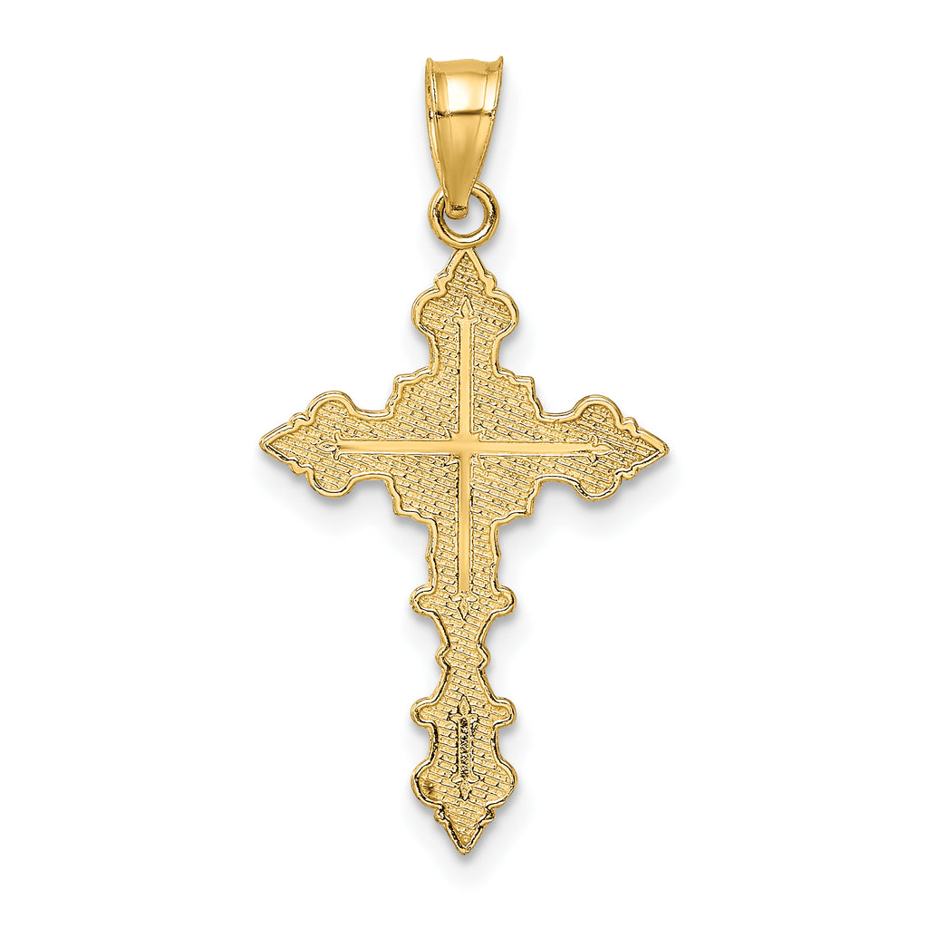 10K Crucifix W/ Fancy Edges Charm