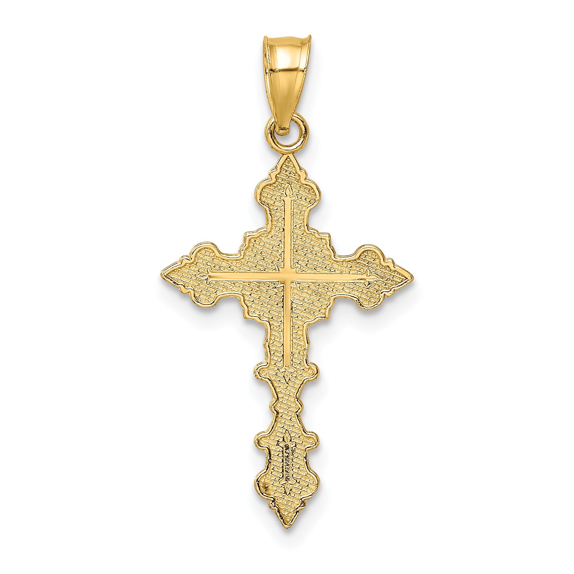 10K Crucifix W/ Fancy Edges Charm