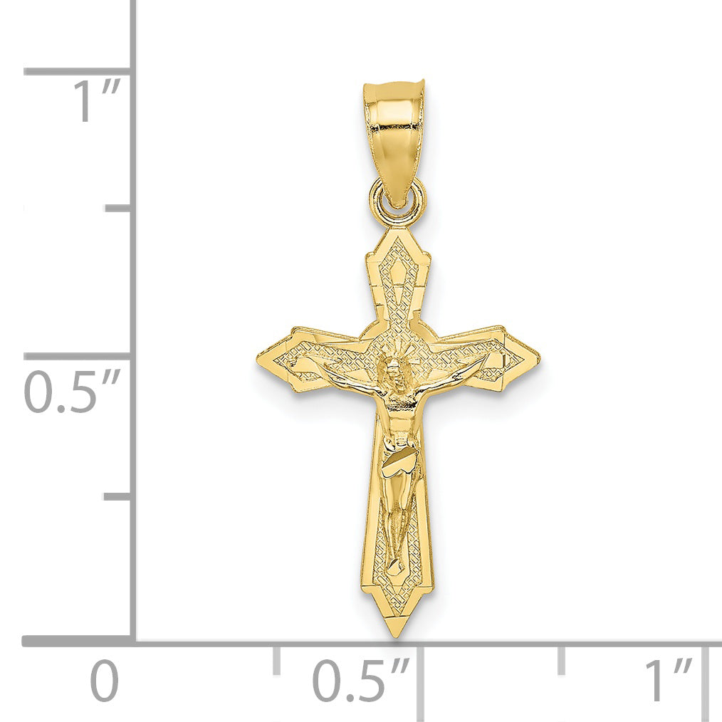 10K W/ Arrow Pointed Ends Crucifix Charm