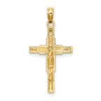 10K None Beaded Accent Crucifix Charm - view 4