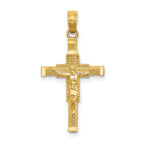 10K None Beaded Accent Crucifix Charm