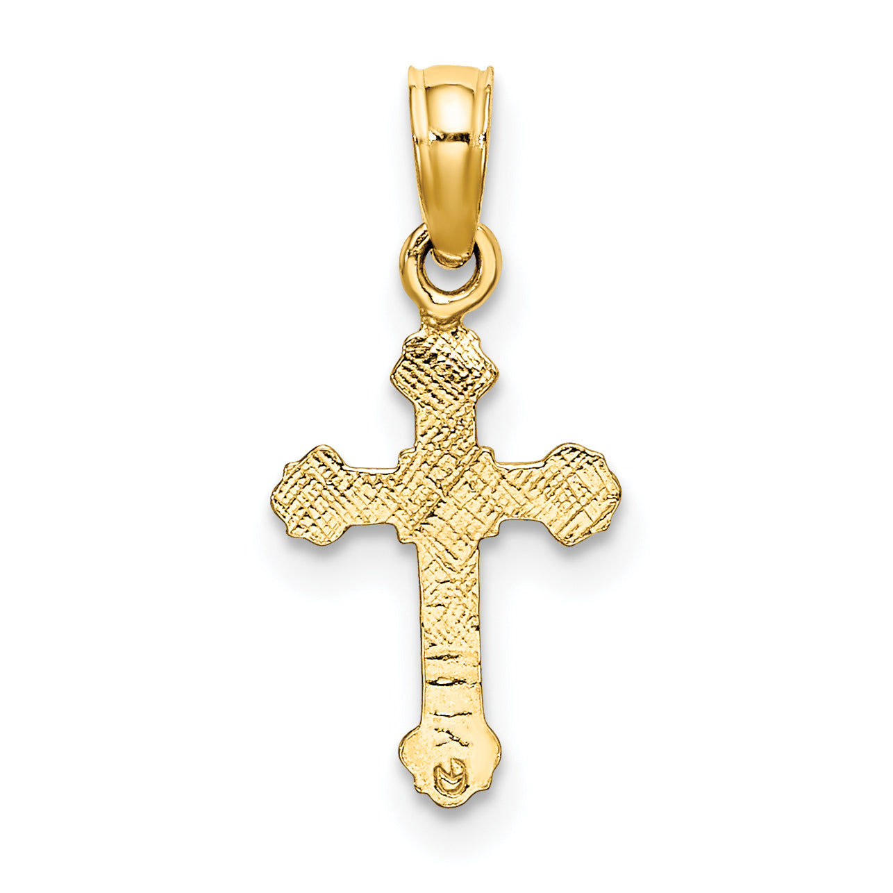 10K Mini Crucifix W/ Fancy Tips Charm