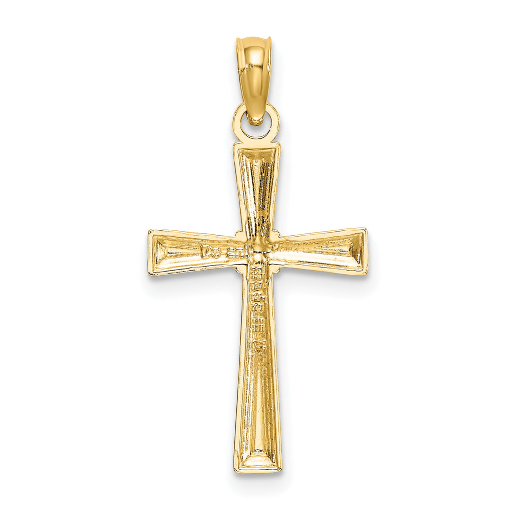 10K D/C Textured Cross Charm