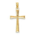 10K D/C Textured Cross Charm