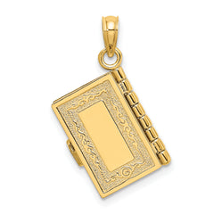 10K 3-D Moveable Santa Biblia Book/Spanish Bible Charm