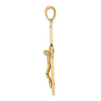 10K Textured Swirl Design Crucifix Charm