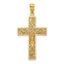 10K Textured Swirl Design Crucifix Charm