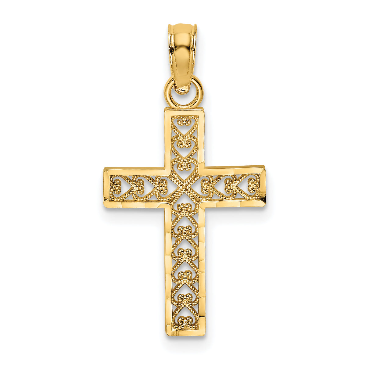10k D/C Filigree Cross Pendant