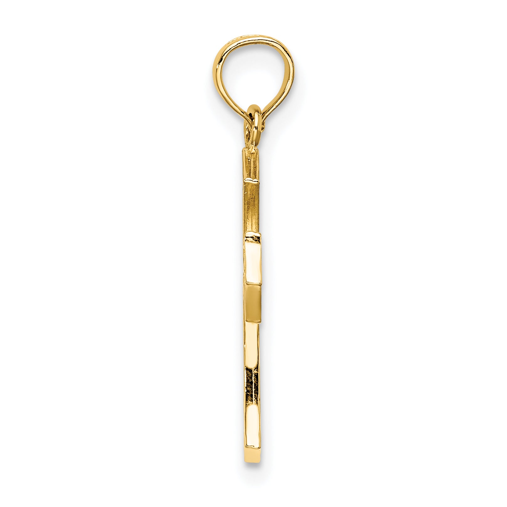 10K Textured Cut-Out Center Cross Charm Secondary image