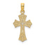10K Textured Cut-Out Center Cross Charm
