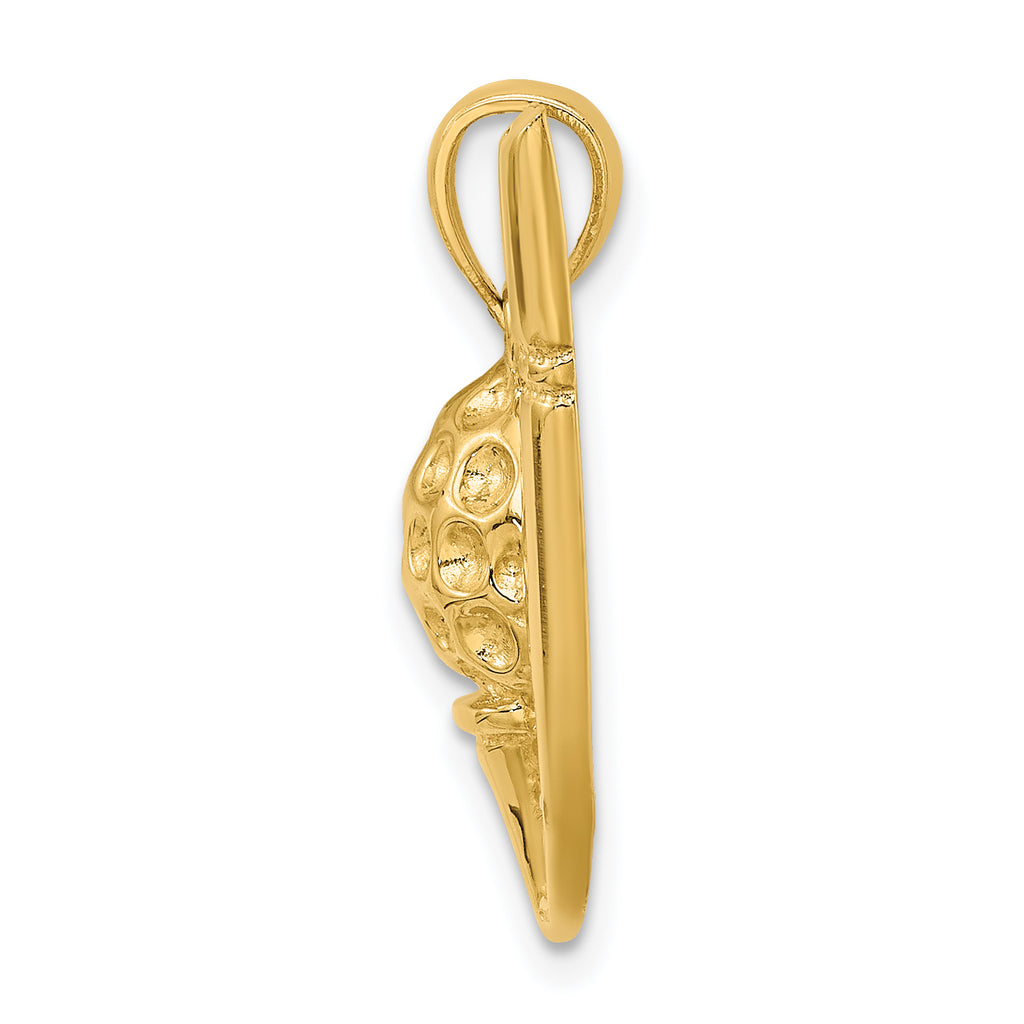 10K 2-D Golf Club and Ball On Tee Charm