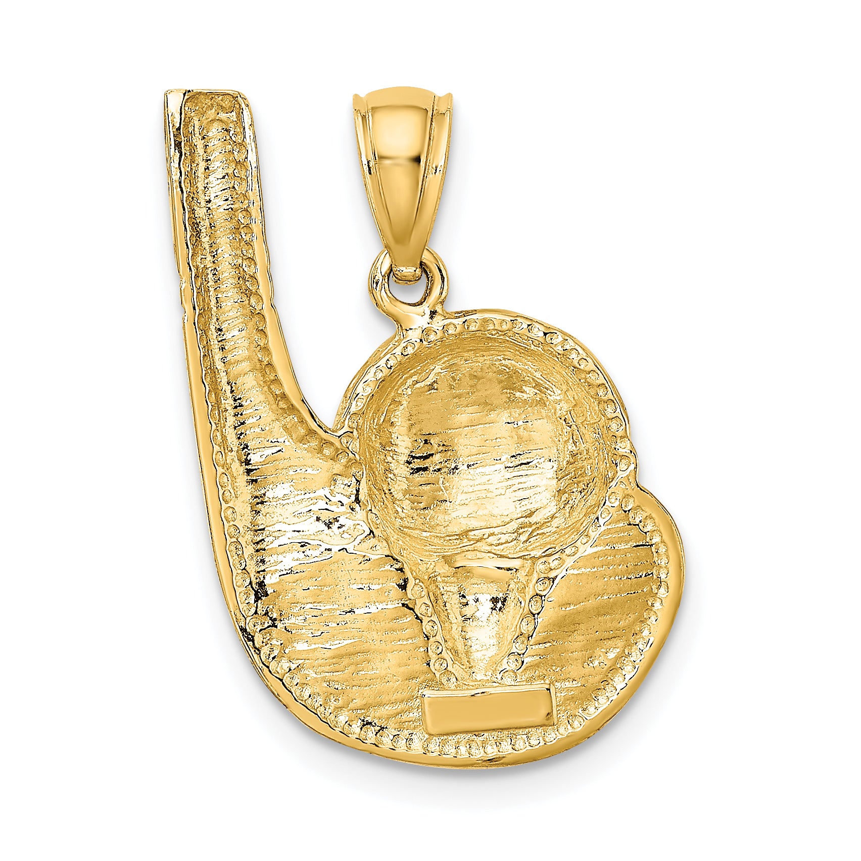 10K 2-D Golf Club and Ball On Tee Charm