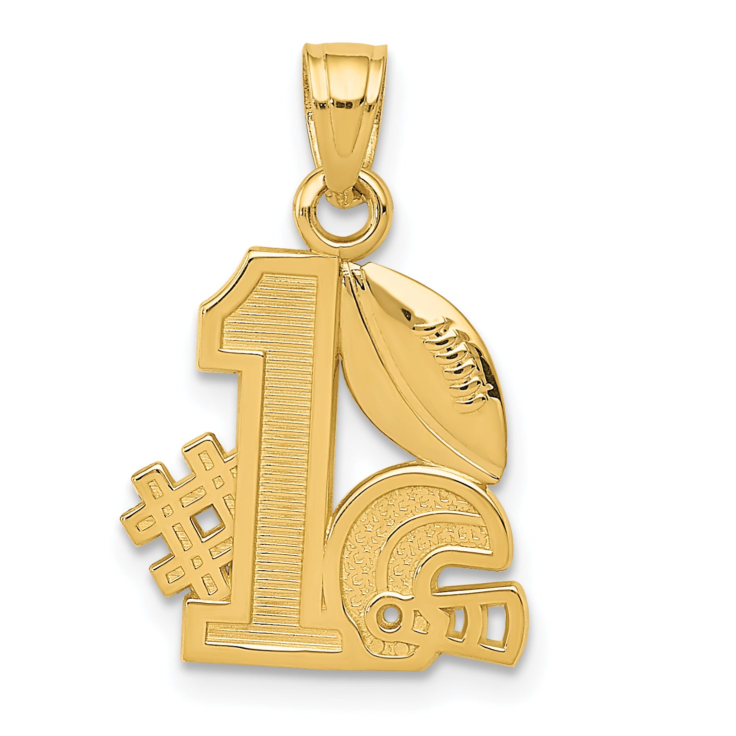 10K #1 Football with Helmet Charm Main image