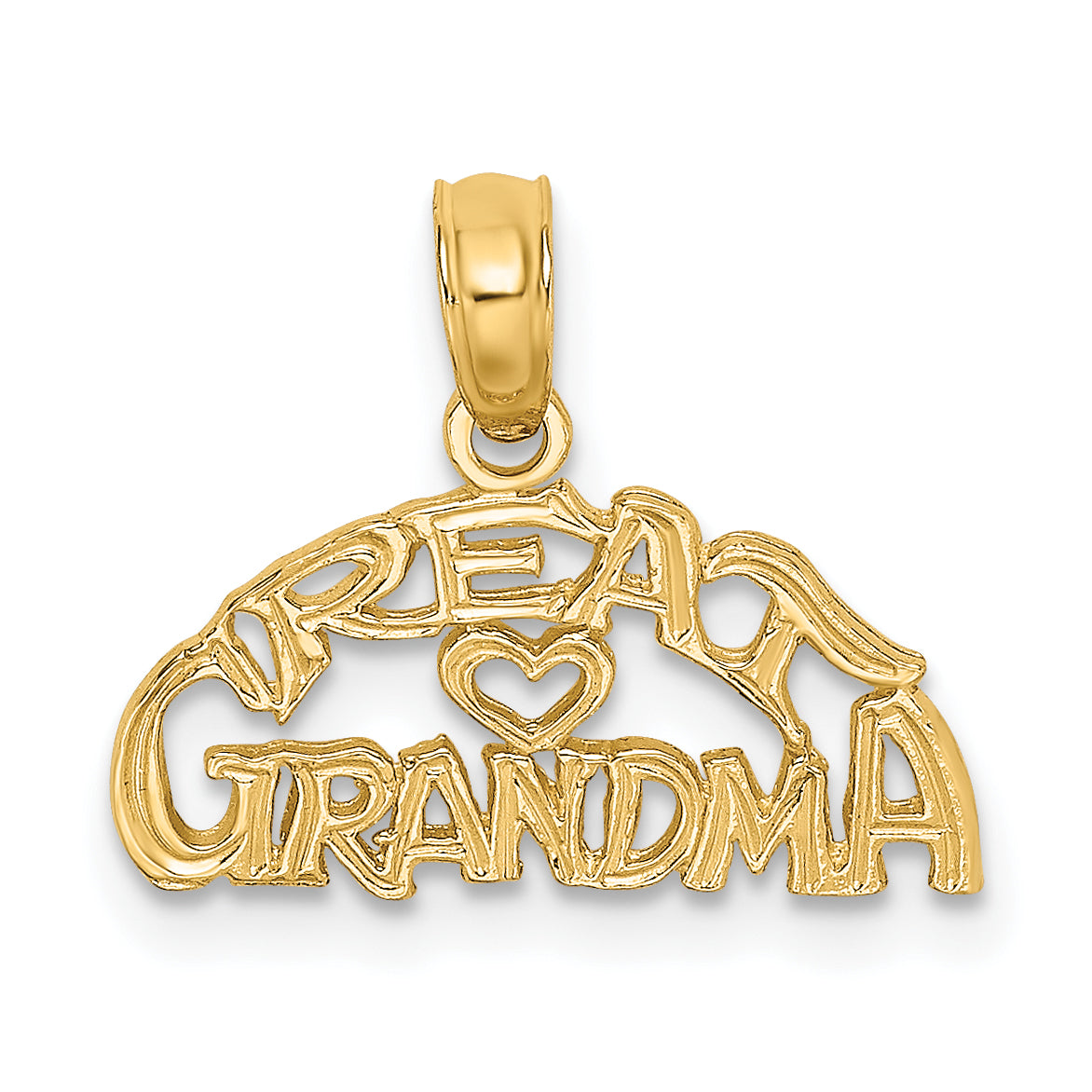 10K Block and Engraved GREAT GRANDMA Charm Main image
