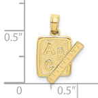 10K School Book and Ruler Charm