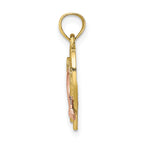 10K Two-Tone Gold Two-tone and White Rhodium Dolphin In Heart Charm - view 2