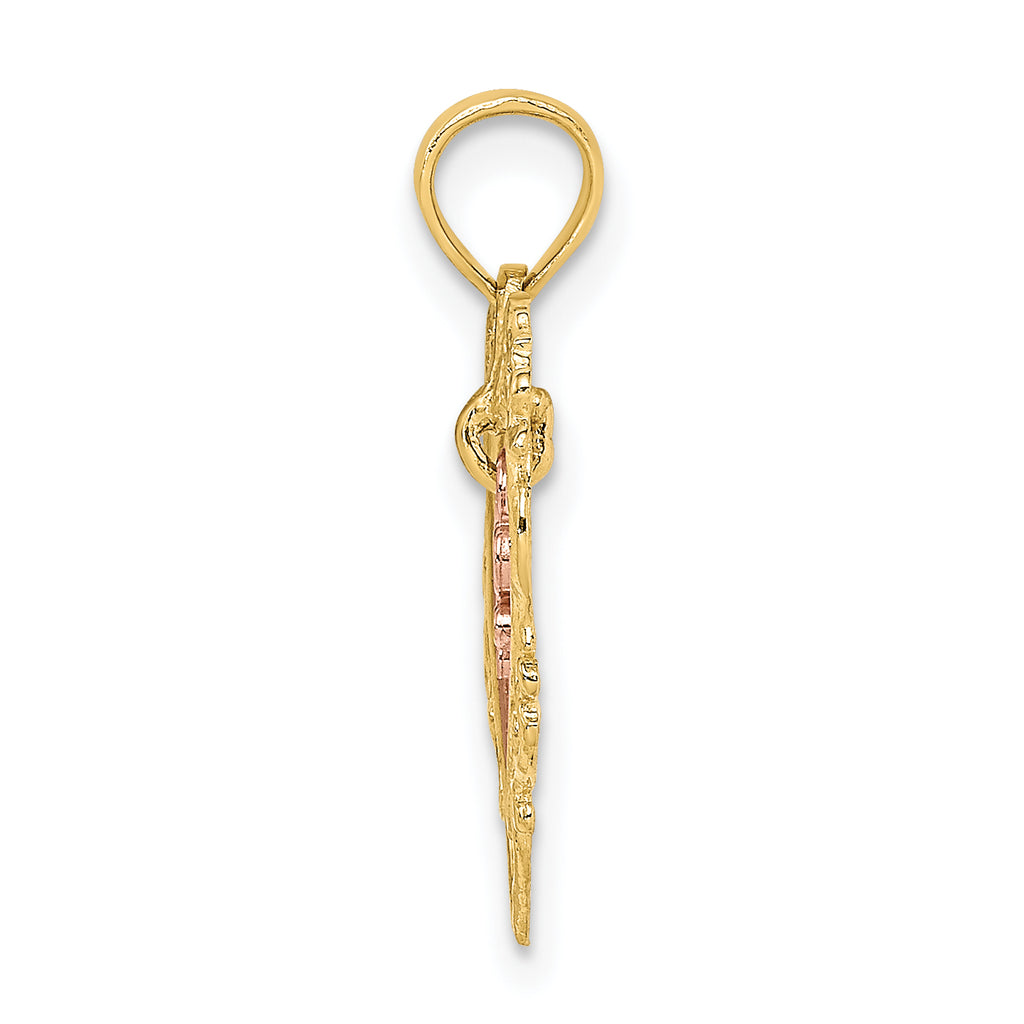 10K Two-Tone LOVE In Heart Charm