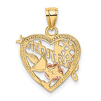 10K Two-Tone Gold Two-tone with White Rhodium #1 GRANDMA In Heart Charm - view 4