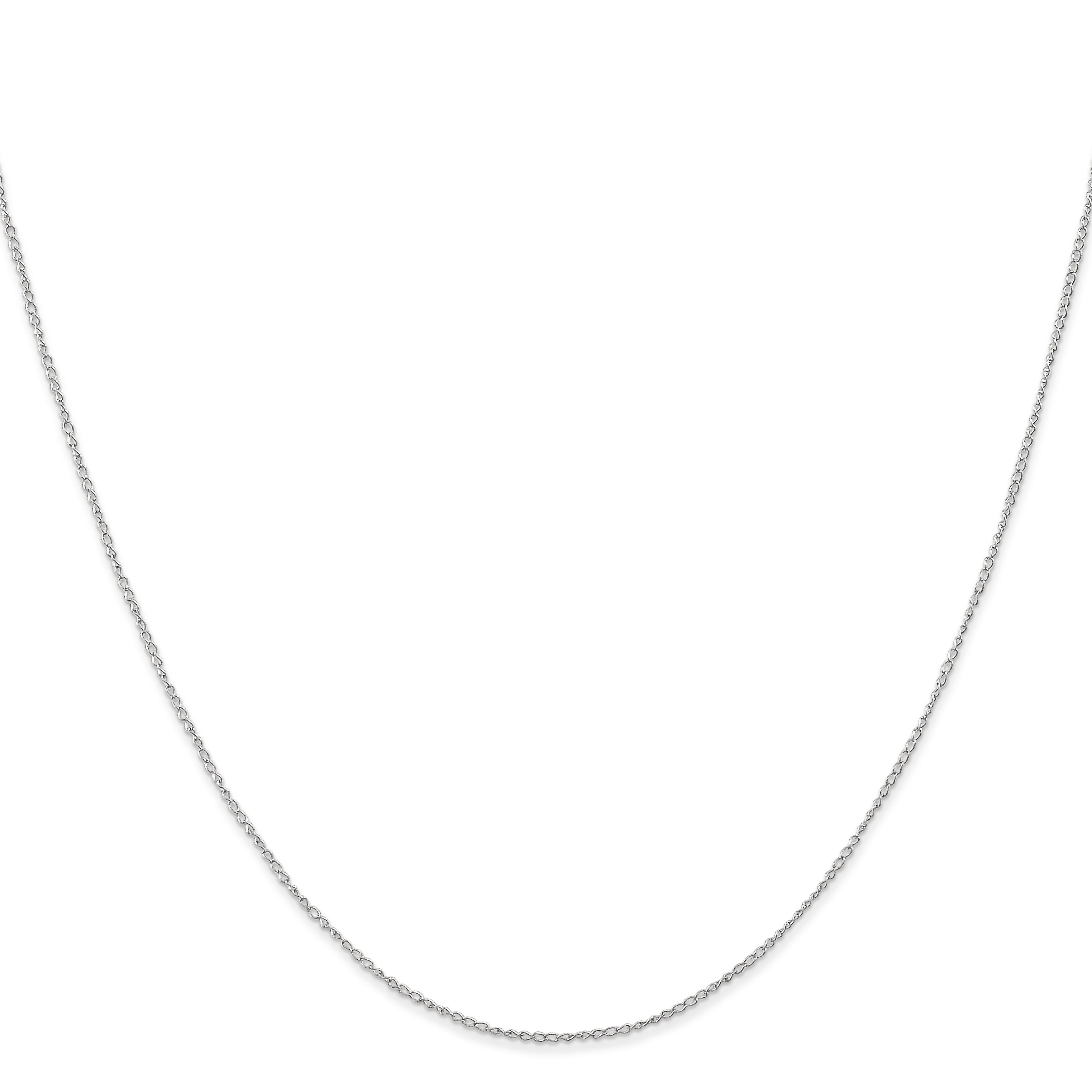 Curb Chain Necklace in 10K White Gold, 0.5mm Secondary image