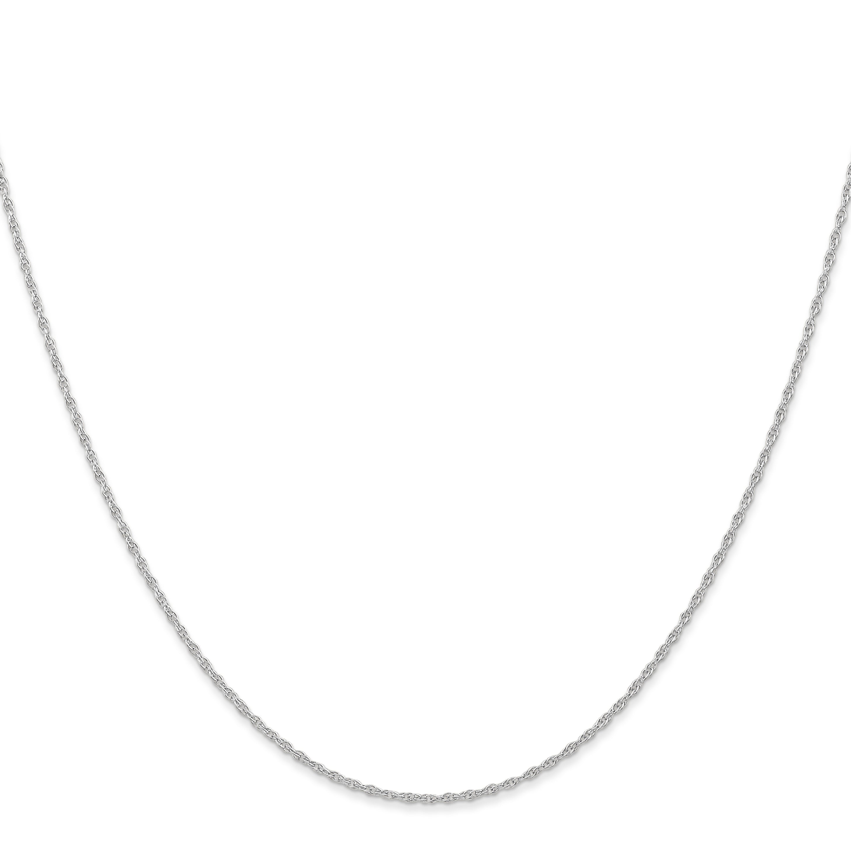 10K White Gold 0.95mm Cable Chain Necklace - view 2