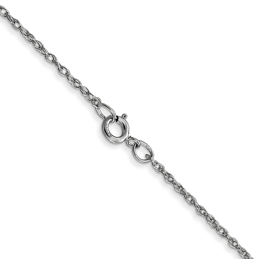 10K White Gold 0.95mm Cable Chain Necklace - view 3